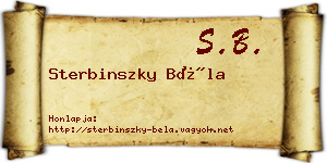 Sterbinszky Béla névjegykártya